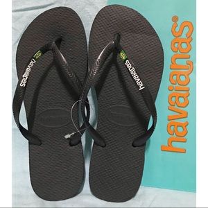 Havaianas Brazilian Flag Flip Flops Women Size 7/8